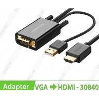 Cáp chuyển đổi VGA to HDMI + Audio dài 2m Ugreen 30840